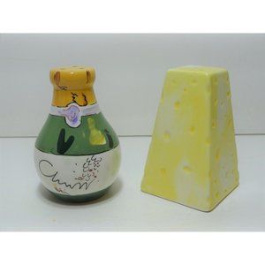 Vintage Wine And Cheese Salt And Pepper Shakers